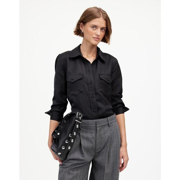 NWT Madewell Western Shirt in Linen Blend - MSRP $128 - Size 2 - Picture 1 of 4